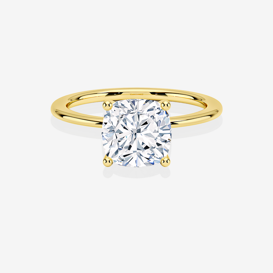 Buy Cushion Cut Lab Grown Diamond Classic Solitaire Engagement 18k Gold Ring