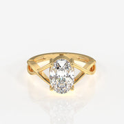 Oval Cut Moissanite Diamond Engagement Sterling Silver Ring