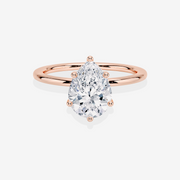 Buy Premium Pear Cut Moissanite Diamond Classic Solitaire Engagement Sterling Silver Ring
