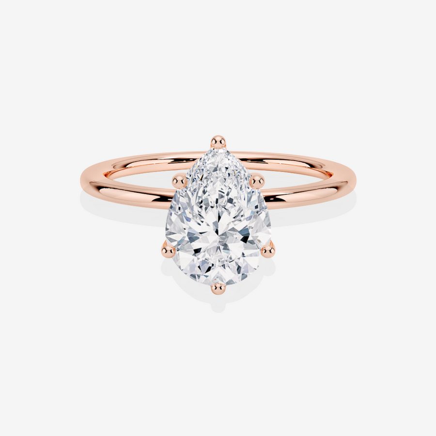 Buy Premium Pear Cut Moissanite Diamond Classic Solitaire Engagement Sterling Silver Ring