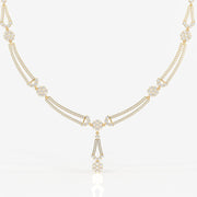 Buy Premium Round Cut Moissanite Diamond Sterling Silver Necklace & Earrings Set