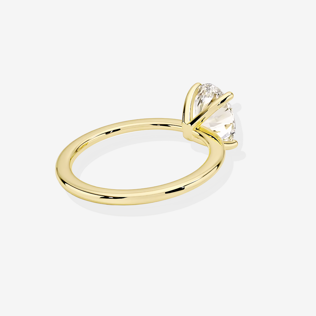 Buy Round Cut Moissanite Diamond Classic Solitaire Engagement Sterling Silver Ring