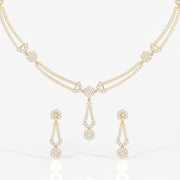 Buy Round Cut Moissanite Diamond Sterling Silver Necklace & Earring Set