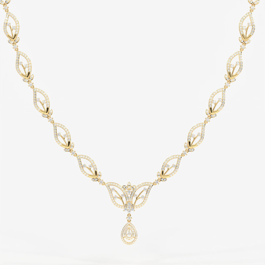Buy Round Cut Moissanite Diamond Sterling Silver Necklace & Earrings