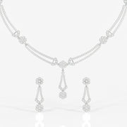 Buy Round Cut Moissanite Diamond Sterling Silver Necklace & Earrings Today
