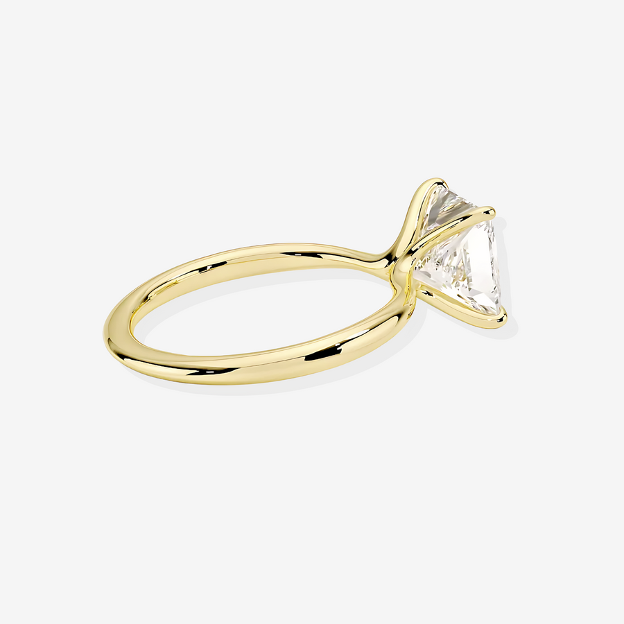 Caratbazaar Emerald Cut  Lab Grown Diamond Classic Solitaire Engagement 14k Gold Ring