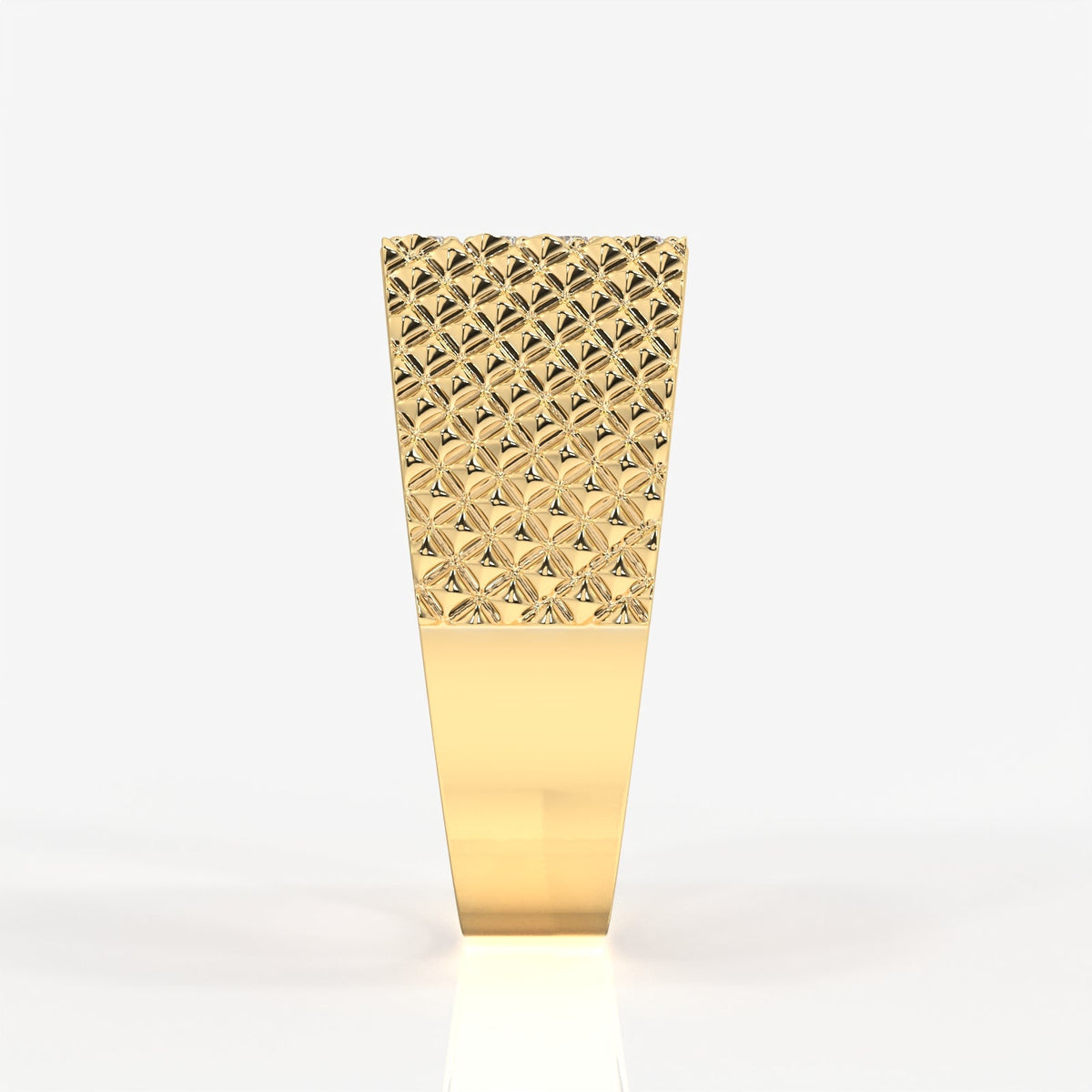 Caratbazaar Luxe Heritage Lab Grown Diamond Men's 14K Yellow Gold Ring