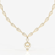 Caratbazaar Premium Round Cut Moissanite Diamond Sterling Silver Necklace & Earrings