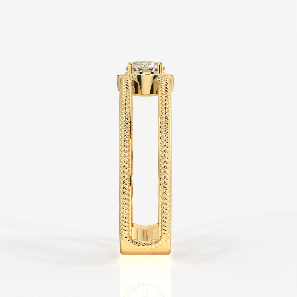 Caratbazaar Regal Crown Lab Grown Diamond Men's 14K Yellow Gold Ring