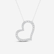 Caratbazaar Round Cut Lab Grown Diamond Heart Fashion 14k Gold Pendant