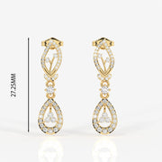 Caratbazaar Round Cut Moissanite Diamond Sterling Silver Necklace & Earrings