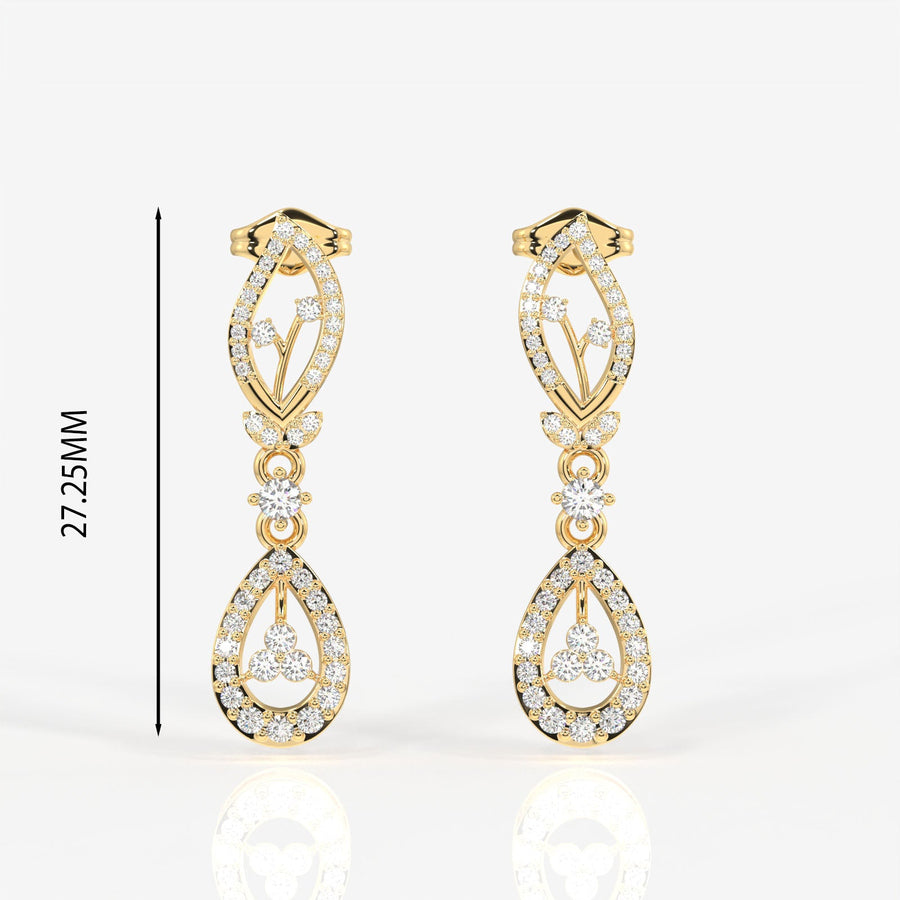 Caratbazaar Round Cut Moissanite Diamond Sterling Silver Necklace & Earrings