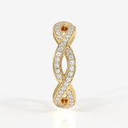 Caratbazaar Round Cut Moissanite Diamond twisted Eternity Sterling Silver Band