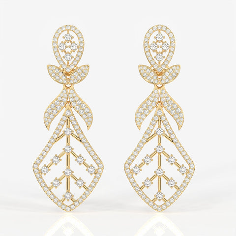Celestial Bow Moissanite Danglers 14k Gold Earrings
