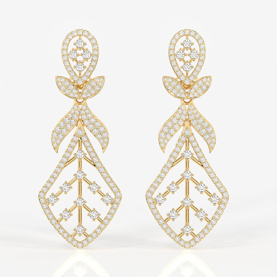 Celestial Bow Moissanite Danglers 14k Gold Earrings