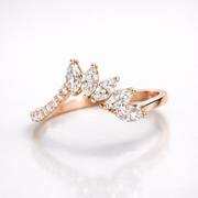 Marquise Cut Moissanite Diamond Wedding Sterling Silver Band Ring
