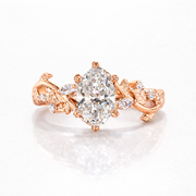 Oval Cut Moissanite Diamond Engagement Sterling Silver Ring