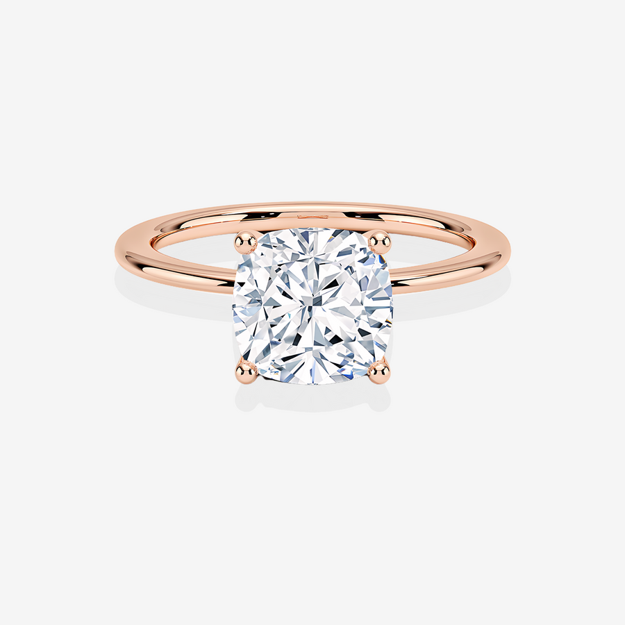 
Cushion Cut Lab Grown Diamond Classic Solitaire Engagement 14k Gold Rings
