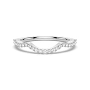 Round Cut Moissanite Diamond Wedding Band Sterling Silver Ring