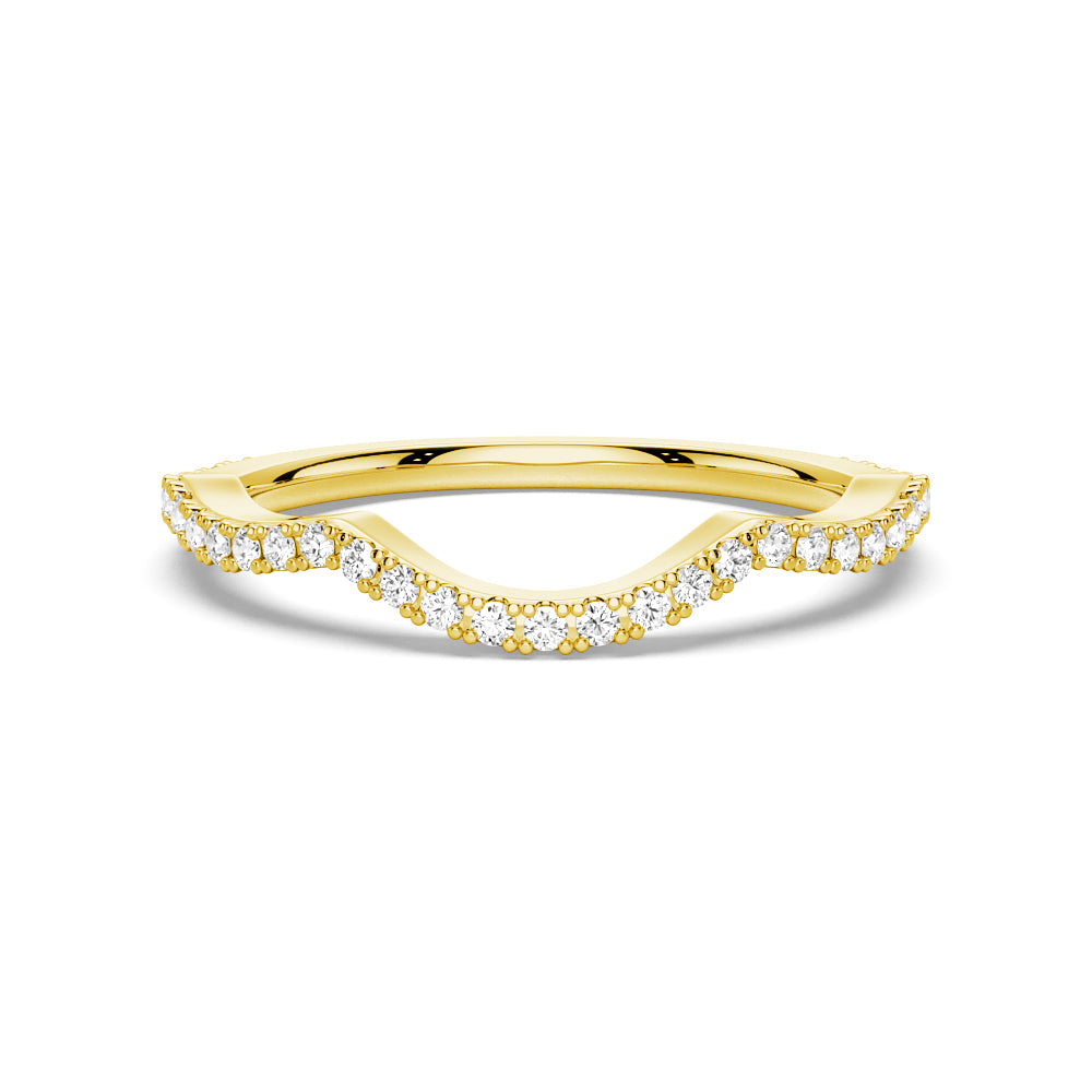 Round Cut Moissanite Diamond Wedding Band Sterling Silver Ring