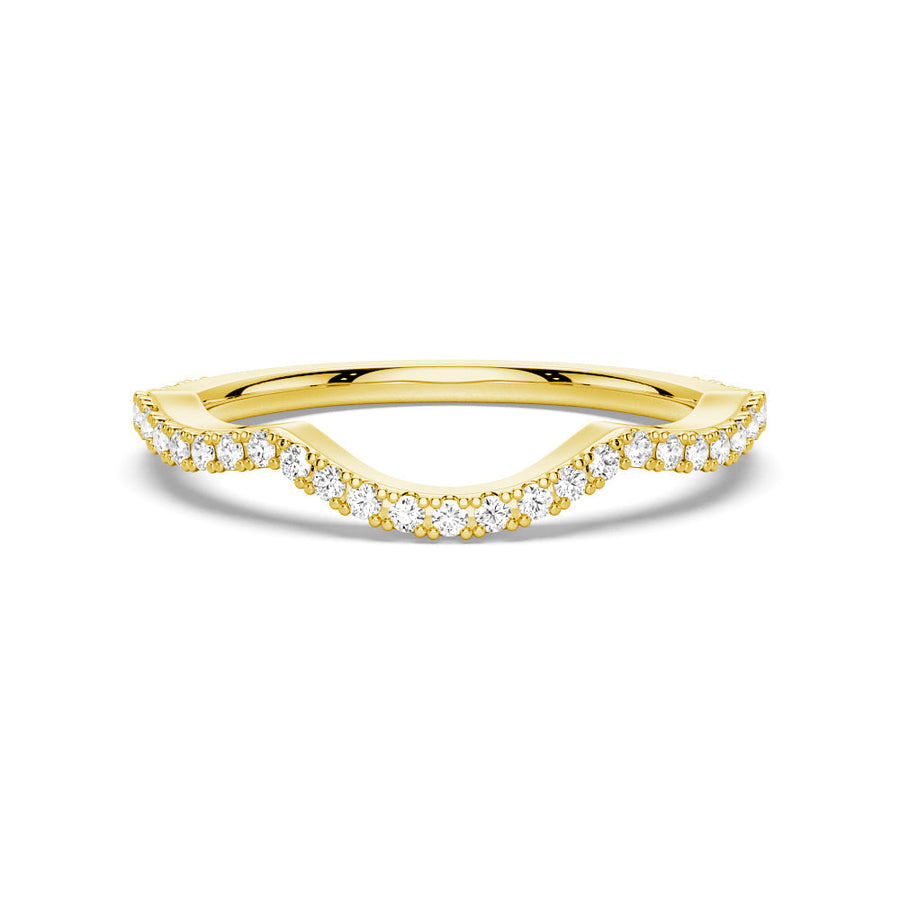 Round Cut Moissanite Diamond Wedding Band Sterling Silver Ring