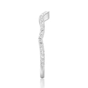 Round Cut Moissanite Diamond Wedding Band Sterling Silver Ring