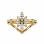 Marquise Cut Moissanite Diamond Sterling Silver Engagement Ring