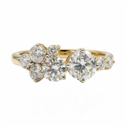 Round Cut Moissanite Diamond Sterling Silver Engagement Ring