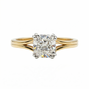 Cushion Cut Moissanite Diamond Sterling Silver Engagement Ring