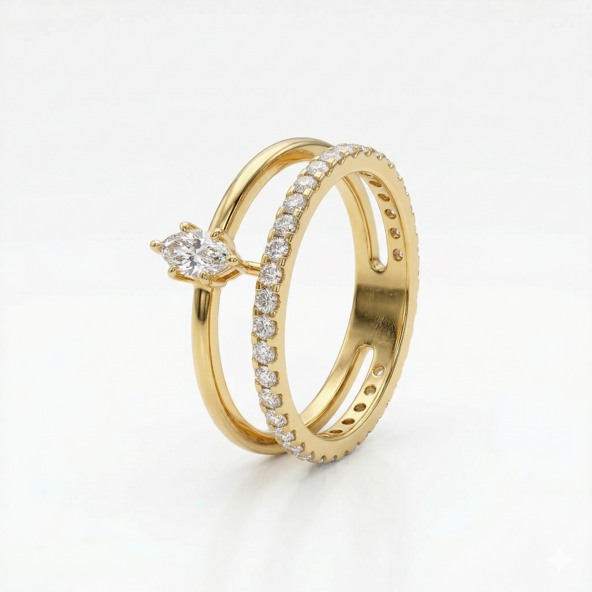 Simple Classic Moissanite Diamond Sterling Silver Engagement Ring