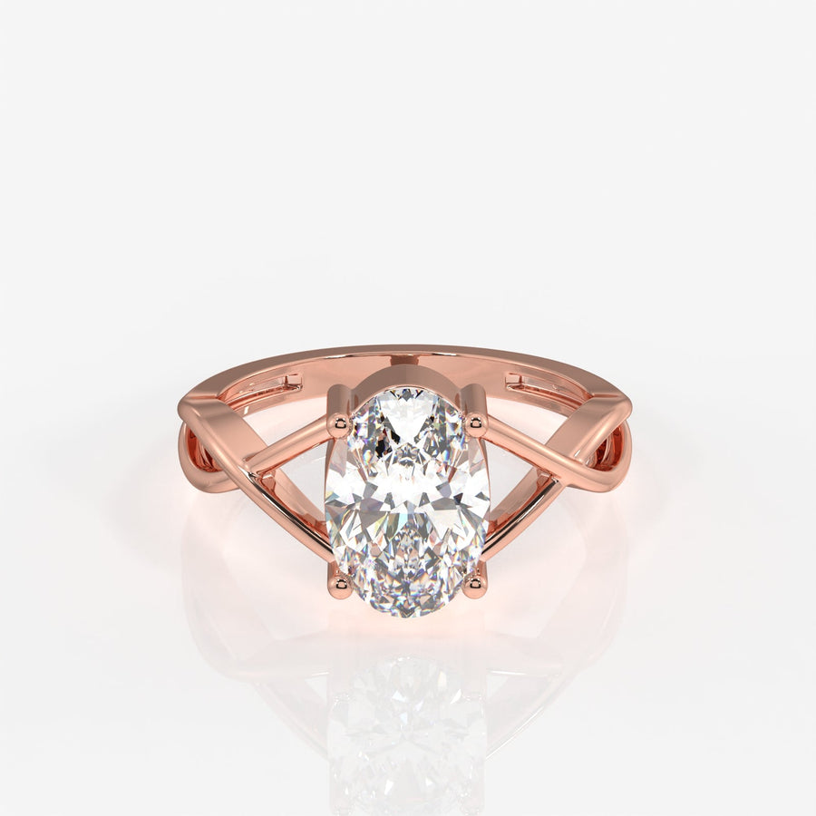 Get Oval Cut Moissanite Diamond Engagement Sterling Silver Ring