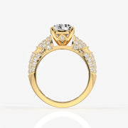 Portuguese Cut Moissanite Diamond Cocktail Sterling Silver Rings