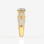 Portuguese Cut Moissanite Diamond Cocktail Sterling Silver Rings
