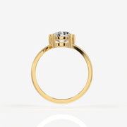 Portuguese Cut Moissanite Diamond Toi -  Et - Moi Sterling Silver Ring