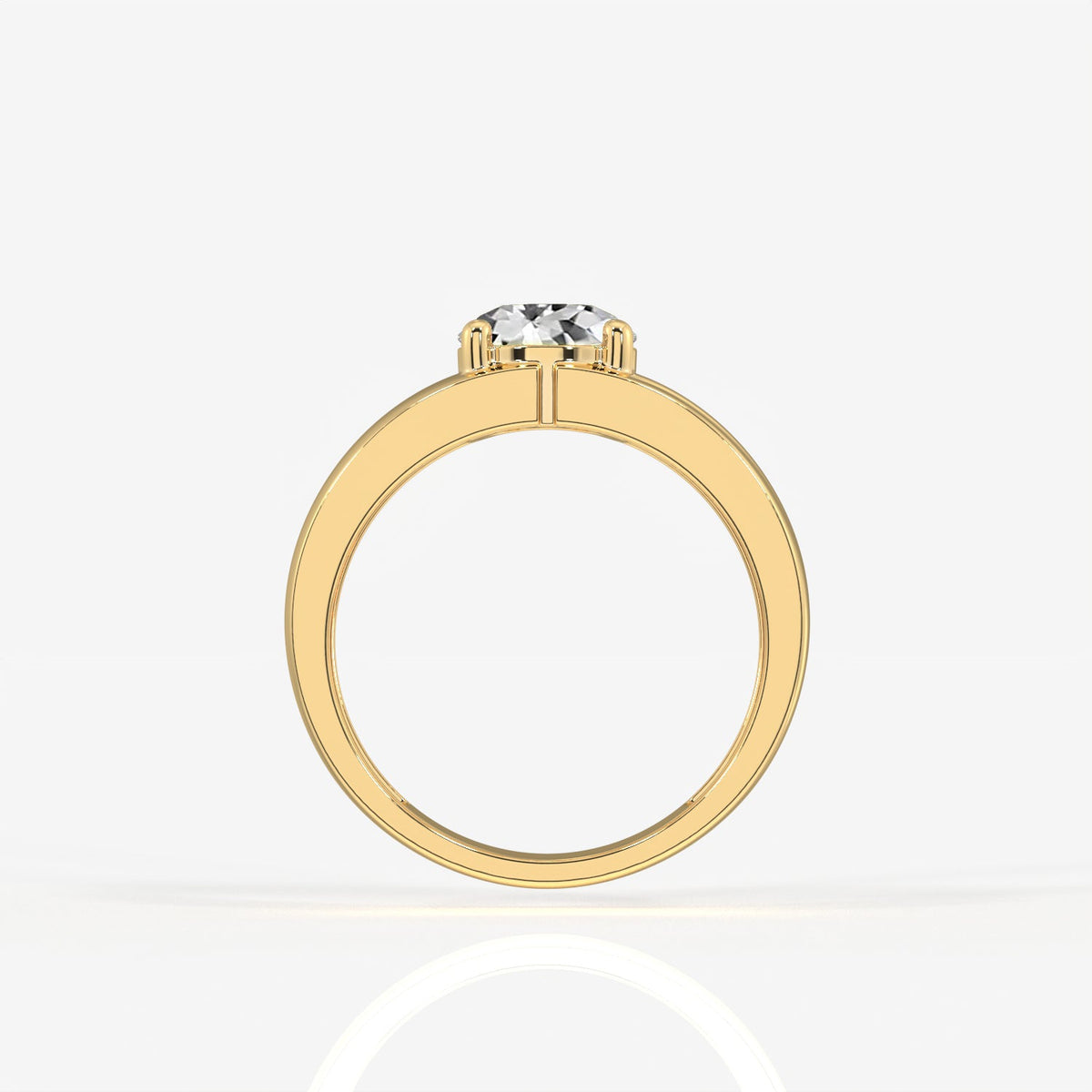 Portuguese Moissanite Diamond, Simple Classic Men's Sterling Silver Ring