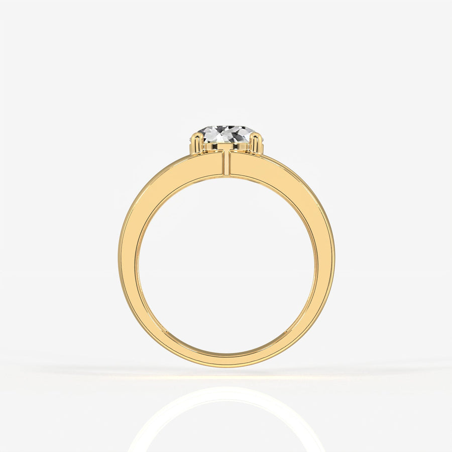 Portuguese Moissanite Diamond, Simple Classic Men's Sterling Silver Ring