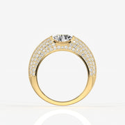 Portuguese Cut Moissanite Diamond, Luxe Accents Men's Sterling Silver Ring