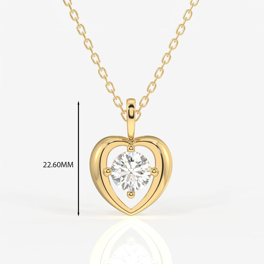 Round Cut Moissanite Diamond Fashion Sterling Silver Pendant
