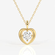 Round Cut Moissanite Diamond Fashion Sterling Silver Pendant