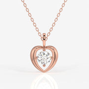 Round Cut Moissanite Diamond Fashion Sterling Silver Pendant