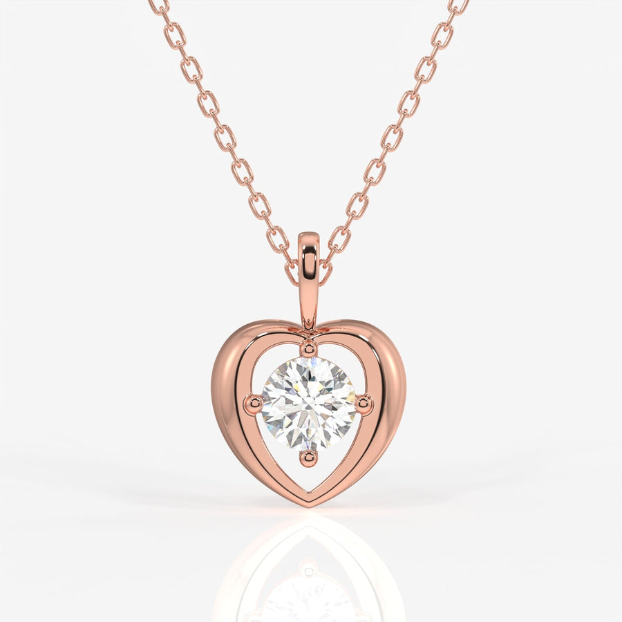 Round Cut Moissanite Diamond Fashion Sterling Silver Pendant