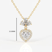 Heart Cut Moissanite Diamond Fashion Sterling Silver Pendant