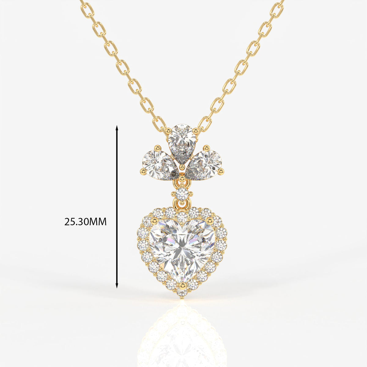 Heart Cut Moissanite Diamond Fashion Sterling Silver Pendant