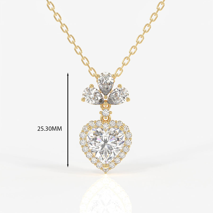 Heart Cut Moissanite Diamond Fashion Sterling Silver Pendant