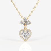 Heart Cut Moissanite Diamond Fashion Sterling Silver Pendant