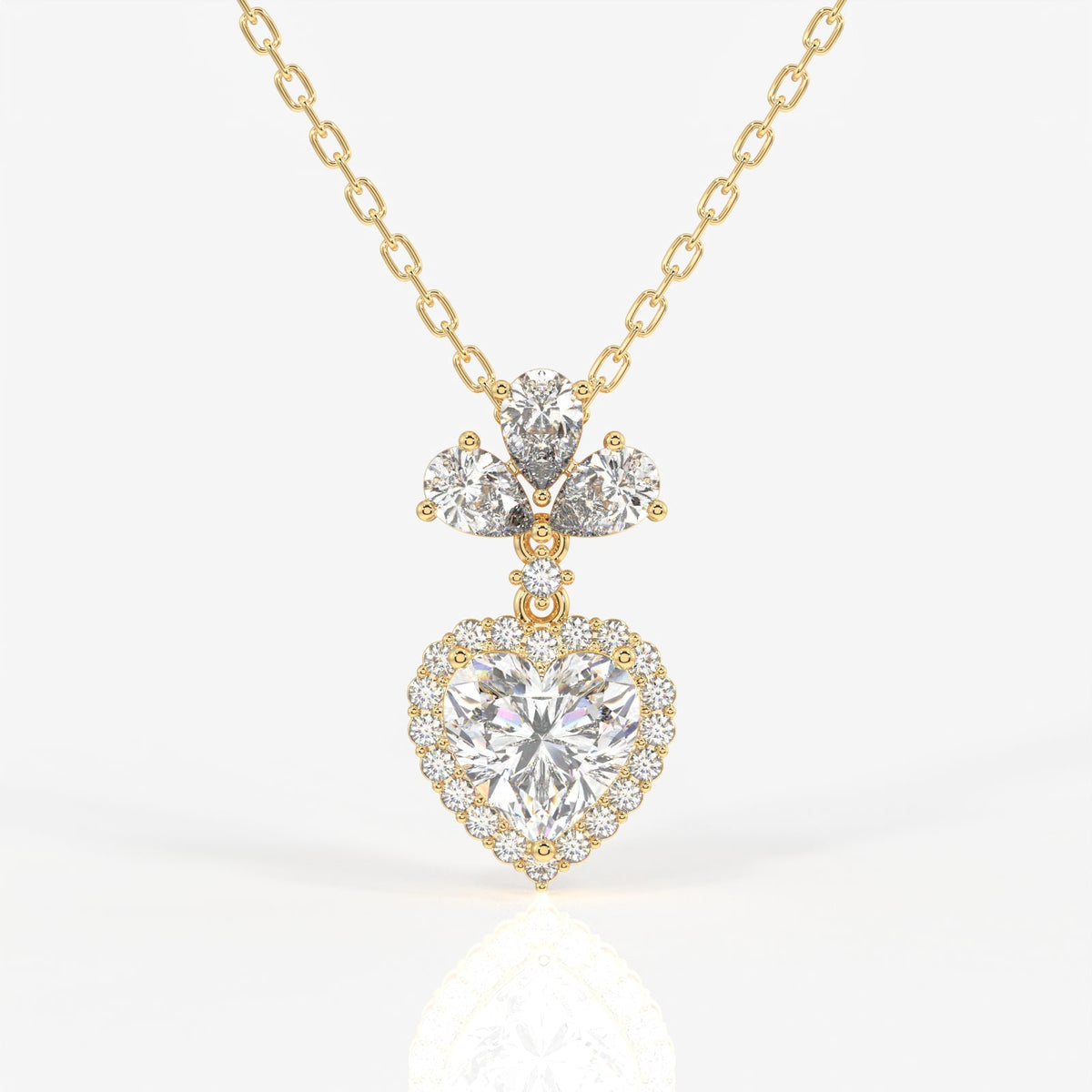 Heart Cut Moissanite Diamond Fashion Sterling Silver Pendant