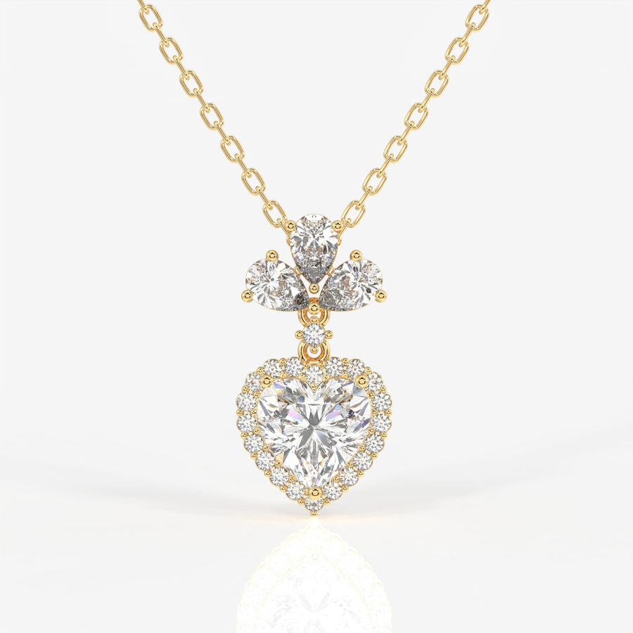 Heart Cut Moissanite Diamond Fashion Sterling Silver Pendant