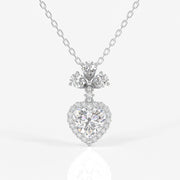 Heart Cut Moissanite Diamond Fashion Sterling Silver Pendant