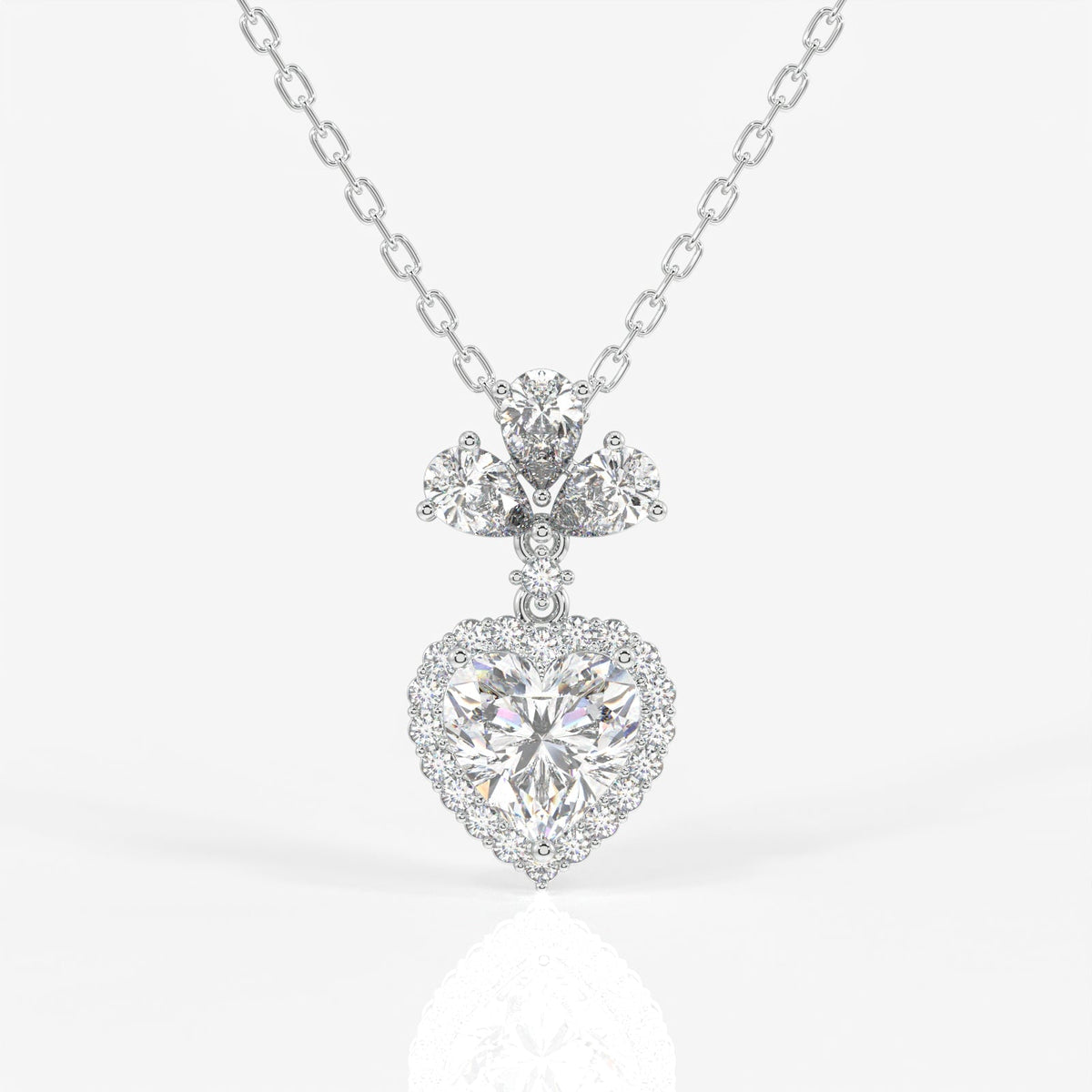 Heart Cut Moissanite Diamond Fashion Sterling Silver Pendant