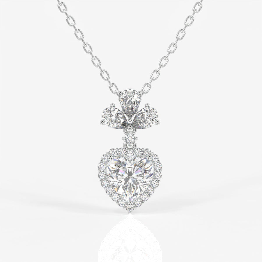 Heart Cut Moissanite Diamond Fashion Sterling Silver Pendant